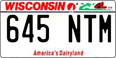 WI license plate 645NTM