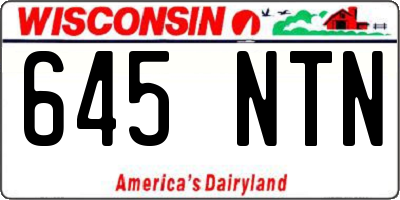 WI license plate 645NTN