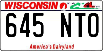 WI license plate 645NTO