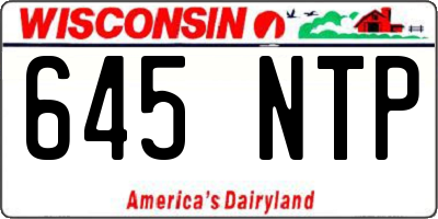 WI license plate 645NTP