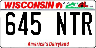 WI license plate 645NTR