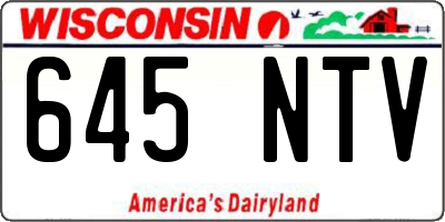WI license plate 645NTV