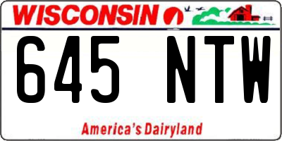 WI license plate 645NTW