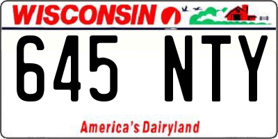 WI license plate 645NTY