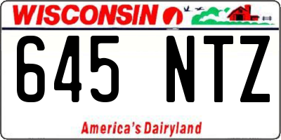 WI license plate 645NTZ