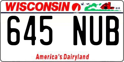 WI license plate 645NUB