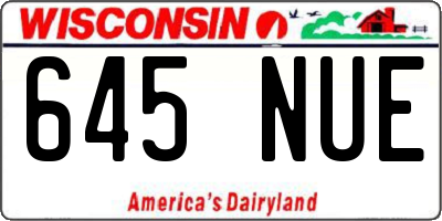 WI license plate 645NUE