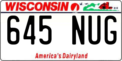 WI license plate 645NUG