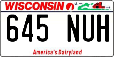 WI license plate 645NUH