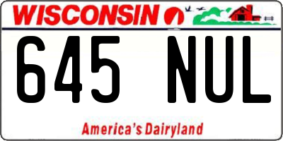 WI license plate 645NUL