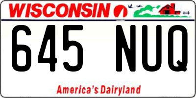 WI license plate 645NUQ