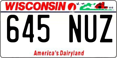 WI license plate 645NUZ
