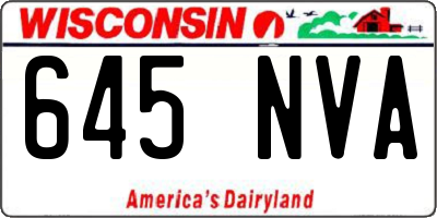 WI license plate 645NVA