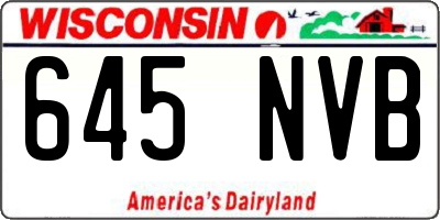 WI license plate 645NVB