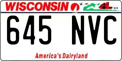 WI license plate 645NVC