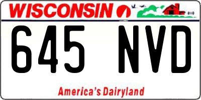 WI license plate 645NVD