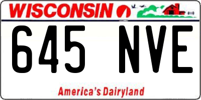 WI license plate 645NVE