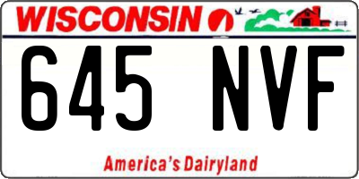 WI license plate 645NVF