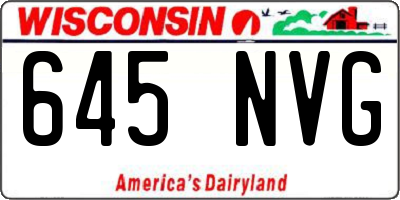 WI license plate 645NVG