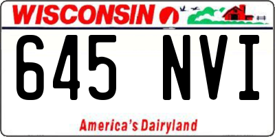 WI license plate 645NVI