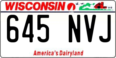 WI license plate 645NVJ