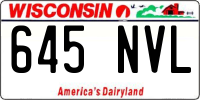 WI license plate 645NVL