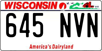 WI license plate 645NVN