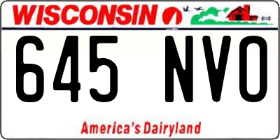 WI license plate 645NVO
