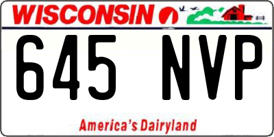 WI license plate 645NVP