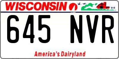 WI license plate 645NVR