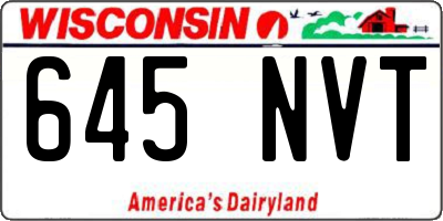 WI license plate 645NVT