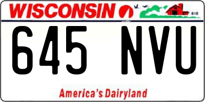 WI license plate 645NVU