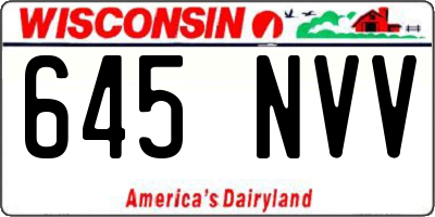 WI license plate 645NVV