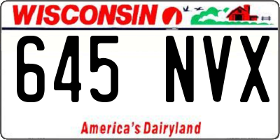 WI license plate 645NVX