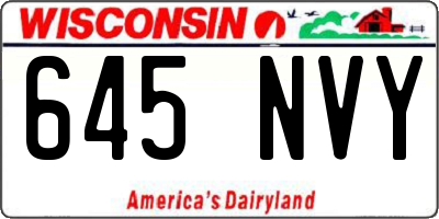 WI license plate 645NVY