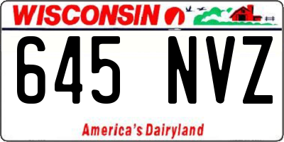 WI license plate 645NVZ