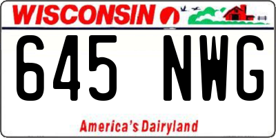 WI license plate 645NWG