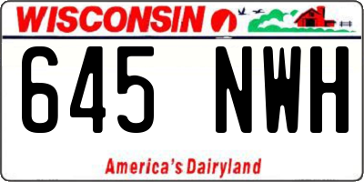 WI license plate 645NWH