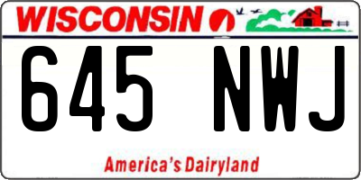 WI license plate 645NWJ