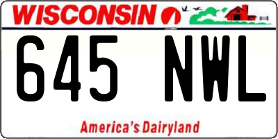 WI license plate 645NWL