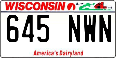WI license plate 645NWN
