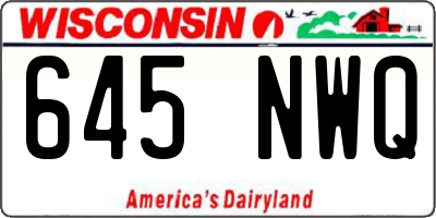 WI license plate 645NWQ