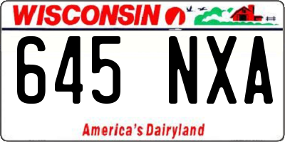 WI license plate 645NXA