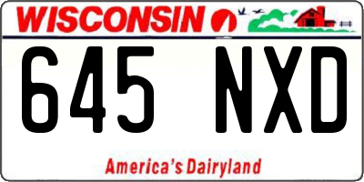 WI license plate 645NXD