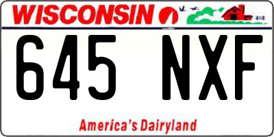 WI license plate 645NXF
