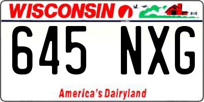 WI license plate 645NXG