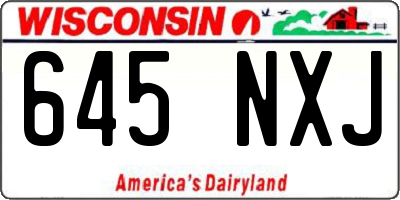 WI license plate 645NXJ