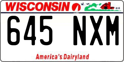 WI license plate 645NXM