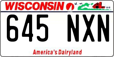 WI license plate 645NXN