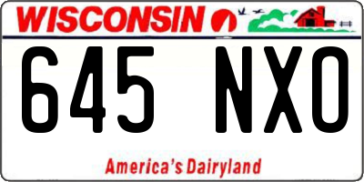 WI license plate 645NXO